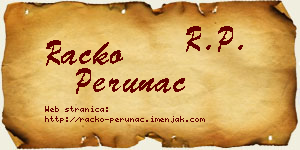 Racko Perunac vizit kartica